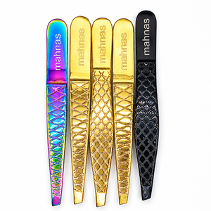Pince à épiler pour sourcils plaquée or Mahnes, pointe fine, outils de maquillage de luxe durables, qualité professionnelle, avec logo et couleur personnalisés - Product Image 6
