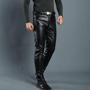 Pantalon en cuir pour homme de haute qualité, couleur unie, style décontracté, streetwear, best-seller, vente chaude - Product Image 5