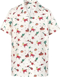 Camisa Hawaiana con Estampado Animal, Estilo Casual Elegante, Transpirable, Cuello en V, Manga Corta, Abotonada, 100% Poliéster, Verano - Product Image 2