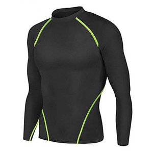 Combinaisons de sport pour hommes, personnalisées, à séchage rapide, à compression, à manches longues, élastiques, grandes tailles, extensibles dans quatre directions, écologiques - Product Image 2