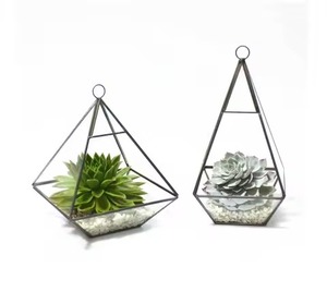Luxury Metal Terrarium Glass Planter Decorative Geometric Plant Display Box Indoor Home Interior Decor - Product Image 3
