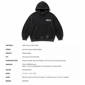 Custom Vintage <b>Band</b> Print Heavy Cotton Fleece Oversized <b>Hoodie</b> Washed Black Garment Dyed Y2K Streetwear Men OEM - Product Image 6