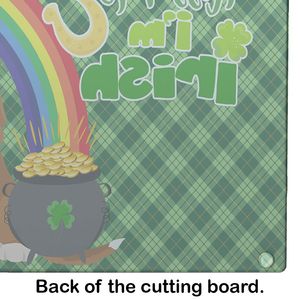 Tabla de cortar de vidrio templado decorativa del Día de San Patricio Basset Hound tricolor rojo blanco utensilios de cocina grandes para servir - Product Image 5