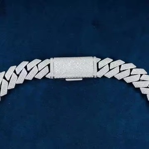 Cadena Cubana de Lujo para Hombre, Alta Demanda, Oro Blanco, Diamantes Redondos Cultivados en Laboratorio, Joyería Hip Hop para Regalo o Compromiso - Product Image 5