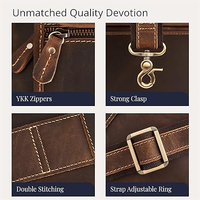 Maletín de Cuero Genuino para Portátil, Bolsa de Mensajero Elegante para Oficina, Viajes, para Hombres y Mujeres