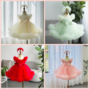 Nhung Nguyen Gown's Princess Dress for <b>Baby</b> <b>Girls</b> Skirt with Detachable Belly <b>Bow</b> and Train OEM ODM Party Dress from Vietnam - Product Image 3