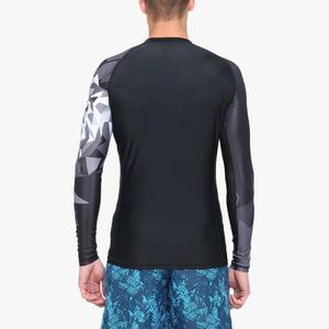 Men's Long Sleeve <b>Raglan</b> T-Shirt Geometric Print Quick Dry Slim Fit O-Neck Sporty Style Knitted Spandex 220g Anti-UV - Product Image 2