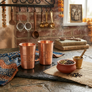 Vaso de Agua de Cobre Puro Martillado a Mano, Vaso Ayurvédico para Bebidas Saludables, Utensilios de Cocina Artesanales de Primera Calidad, Exportación al por Mayor - Product Image 3