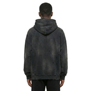 Sweat-shirt à capuche pour homme, manches à carreaux, patchwork, polaire, décontracté, vêtements d'automne, coupe classique, design avec poche - Product Image 6