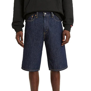 Pantalones cortos de mezclilla para hombre, holgados, de cintura media, de tela tejida transpirable, color azul lavado, estilo Bermuda, económicos, de tannería pakistaní, de diseñador - Product Image 4