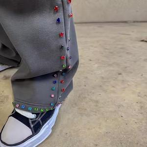 Ensemble jogging et sweat à capuche unisexe hiver, écologique, respirant, imprimé effet soleil délavé, délavé à l'acide, effet vieilli, deux pièces - Product Image 1