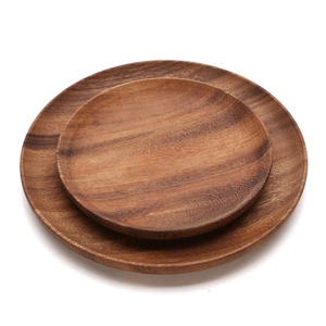 จานไม้ ภาชนะไม้ จานไม้เรียบสำหรับโต๊ะอาหาร - Product Image 4