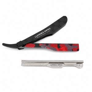Navaja de Afeitar Recta Vintage Luminex Impex con Mango de Concha de Abulón y Acero al Carbono, Lista para Usar en Barberías y Salones - Product Image 1