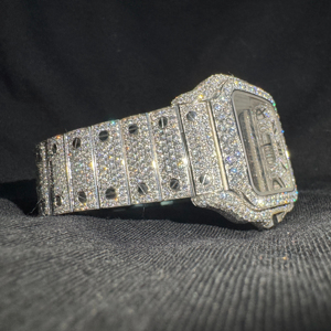 Reloj de Lujo de Moda Antigua Hip Hop con Moissanita y Diamantes, de Acero Inoxidable, Analógico de Cuarzo, Esqueleto, Profesional, Más Vendido - Product Image 1