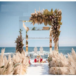 New Arrival Modern Outdoor Beach Style Acrylic Durable <b>Wedding</b> Mandap outdoor indoor with flower shine - Product Image 1