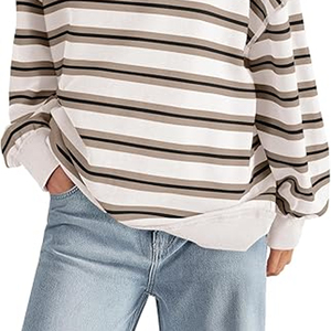 Women Turtleneck Sweatshirt Heavyweight Lined Oversized Casual Top - Product Image 5