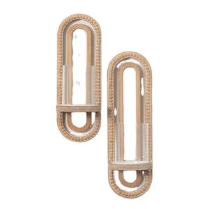 Candelero de pared de nuevo diseño decorativo con material de yute de ratán, Juego de 2 candelabros colgantes para decoración de habitación de Hotel - Product Image 1