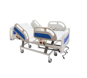 Lit d'hôpital manuel ICU à cinq fonctions avec barrières latérales en ABS, sécurité de classe I pour les soins hospitaliers - Product Image 2