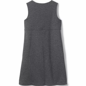 Vestido Escolar Formal Gris Elegante Sin Mangas de Algodón para Niñas, Tela Tejida - Product Image 4