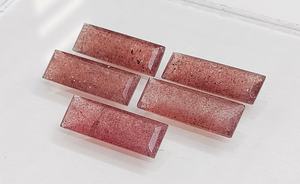 Cuarzo Fresa Natural AAA, Piedra Facetada en Forma de Baguette, 30*10 mm, Gema 100% Natural para Joyería, Precio al por Mayor - Product Image 2