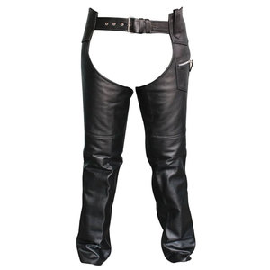 Chaps d'équitation authentiques en cuir de vachette pour hommes, protection des jambes, artisanat durable, aspect vintage délavé, personnalisables - Product Image 1