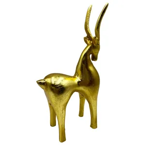 Escultura de Ciervo Dorado Hecha a Mano, Figura Animal Moderna para Decoración de Sala de Estar, Adorno Artístico para Mesa de Navidad - Product Image 4