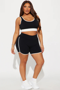 Conjunto de Verano para Mujer de Dos Piezas: Camiseta sin Mangas y Pantalones Cortos de Ciclismo, Poliéster/Algodón, Ropa Casual con Opciones Personalizadas - Product Image 3