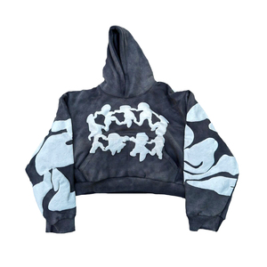 Sweat-shirts à capuche épais et lourds pour hommes, style streetwear, personnalisables avec impression en relief, qualité OEM économique - Product Image 3