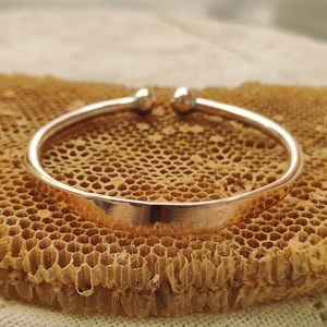 Handmade Pure Copper Ball Cuff <b>Bangle</b> Bracelet Tapered Flat Metal Copper Craft <b>Torque</b> Healing Jewelry For <b>Men</b> & Women - Product Image 1