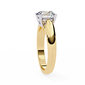 2.00ct Round Brilliant Cut E VVS Lab Grown Diamond IGI Certified 18K <b>Solid</b> Yellow Gold Trendy Solitaire Engagement Ring - Product Image 2