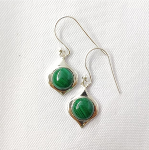 Oxidized 925 <b>Silver</b> Customized Frame Malachite Trendy Designer <b>Drop</b> <b>Earrings</b> for Women Party Wear Jewelry - Product Image 2