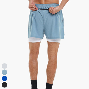 Customized Summer High Street Men's Fleece Shorts Quick Dry Breathable <b>Mid</b> Waist Drawstring Closure 100% Polyester - Product Image 1