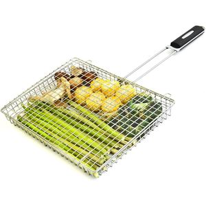 Cestello Extra Large per Grigliare Pesce e Gamberetti, Accessorio per Cucina all'Aperto, Regalo per Uomini Appassionati di Grigliate, Cestello per Verdure - Product Image 1