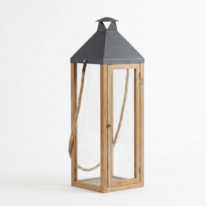 Lanterne porte-bougie artisanale en bois brun, écologique, aromathérapie bio, éclairage décoratif moderne haut de gamme pour centre de table - Product Image 1