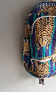 Sac fourre-tout carré en coton bohème vintage avec imprimé tigre, design à panneaux, fermeture éclair, usage quotidien, cadeau pour elle - Product Image 2