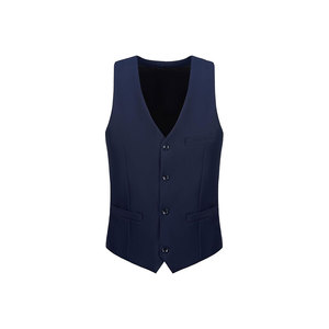 Chaleco Formal Negro para Hombre, Cuello en V, Cierre de un Botón, Color Sólido, Poliéster, para Trajes, Otoño - Product Image 4