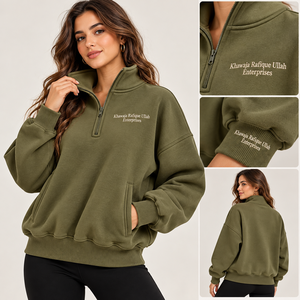 Men's Oversized Quarter Zip Breathable Summer Sweatshirt <b>Burgundy</b> Stand Collar Knitted Pullover Casual Printed <b>Top</b> - Product Image 3