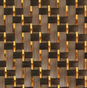 Tela de fibra de carbono con brillo dorado estabilizado - Product Image 1