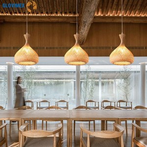 Top Sale Product Bamboo Rattan <b>Ceiling</b> <b>Light</b> Handmade Eco Friendly Lampshade Wholesale Price - Product Image 4