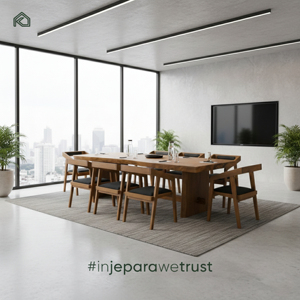 Muebles de Comedor, Mesa de Comedor de Madera Maciza de Nogal Americano con Borde Natural y Patas de Metal, Juego de Comedor - Bilal - Product Image 2