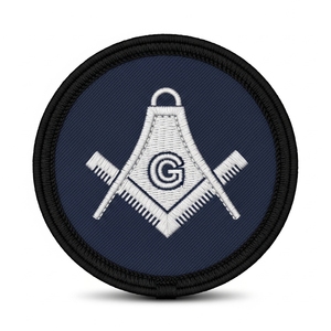 Patch brodé rond pour tablier maçonnique avec logo R, badge thermocollant pour franc-maçon - Product Image 3