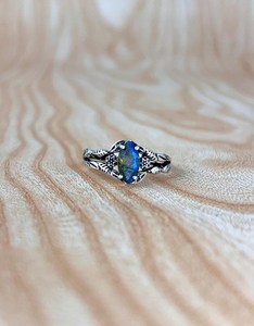 Natural Labradorite Marquise Leaves <b>Ring</b> 925 Sterling Silver Handmade Flower <b>Ring</b> - Product Image 1