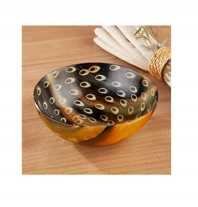 Best Selling Carved Buffalo Horn Vintage Salad Fruit Serving Bowl Indian Horn Dinnerware for Business Gifts - Product Image 4