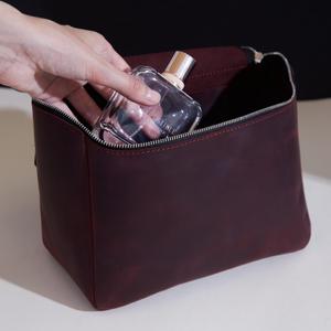Genuine Leather Toiletry Bag <b>Mens</b> Dopp Kit Shaving Wash Bag Travel Cosmetic <b>Pouch</b> Large Capacity Wholesale TYG-0220 - Product Image 4