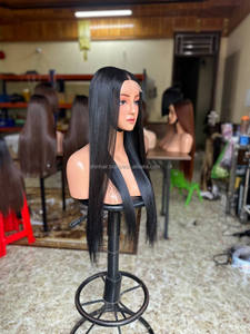Venta al por mayor peluca vietnamita cierre 2x6 28 pulgadas pelo humano crudo HD encaje suizo, color natural, hueso recto pelo vietnamita crudo - Product Image 4