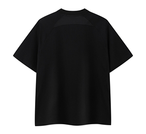 T-shirt de performance noir à manches courtes avec bande latérale blanche, grande taille, design uni pour homme, style décontracté, sport, streetwear - Product Image 4