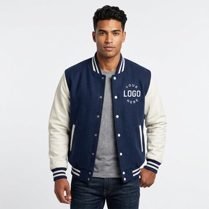 Veste universitaire en laine personnalisée avec manches en cuir et motif brodé au dos pour les clubs sportifs, les écoles et les marques de mode - Product Image 6