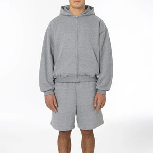 Conjunto de Sudadera con Capucha y Pantalones Cortos para Hombre con Logotipo Personalizado, Atuendo de Dos Piezas Elegante y Cómodo para Uso Diario, Gimnasio, Fitness, Entrenamiento - Product Image 1