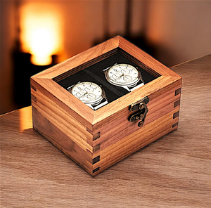 Boîte de présentation pour montres en bois, grande boîte rectangulaire élégante en bois d'acacia marron, en promotion - Product Image 4