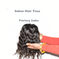 Ekstensi rambut murah, rambut asli India Remy, gelombang dalam, model hitam, sambungan ganda, kutikula sejajar, kualitas premium.